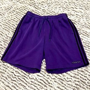 Adidas Fleece sport shorts Purple with Black stripes Large